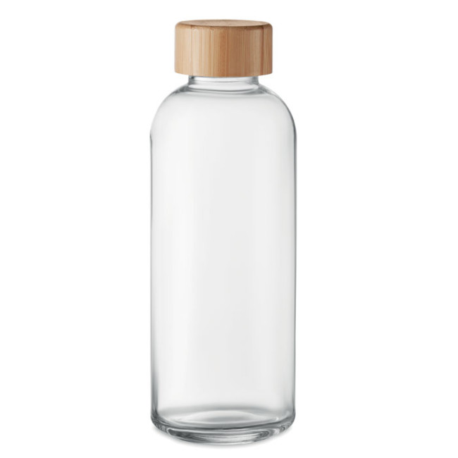 Branded Glass Bottle 650ml Bamboo Lid