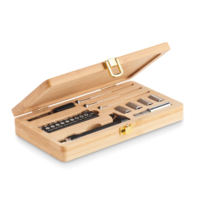 Branded 21pcs Tool Set In Bamboo Case