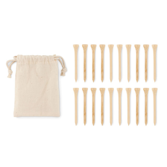 Branded 20 Bamboo Golf Tees Set