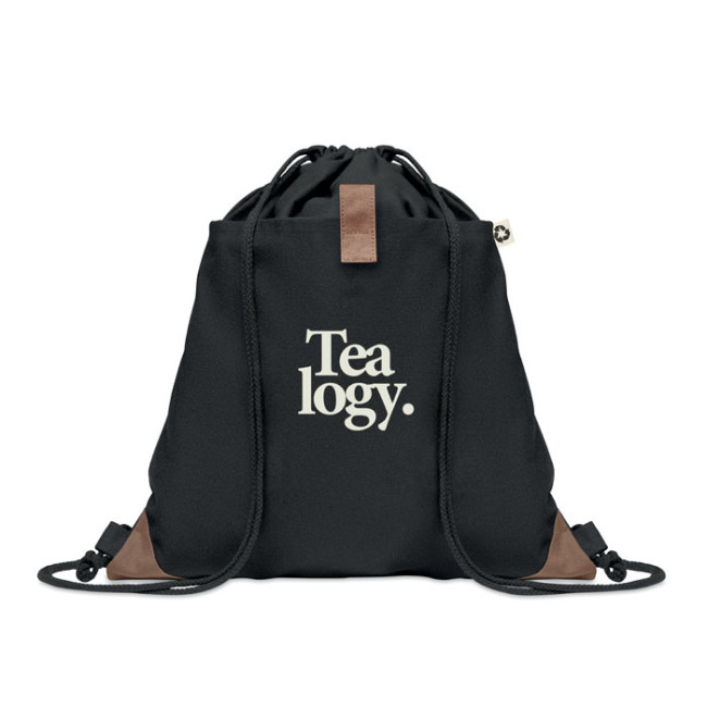 Custom Printed Recycled Cotton Drawstring Bag - Image 1