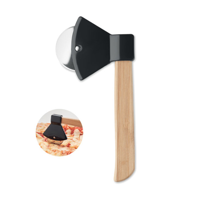 Branded Pizza Cutter Bamboo Handle