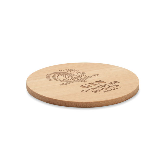 Branded Bamboo Round Coaster