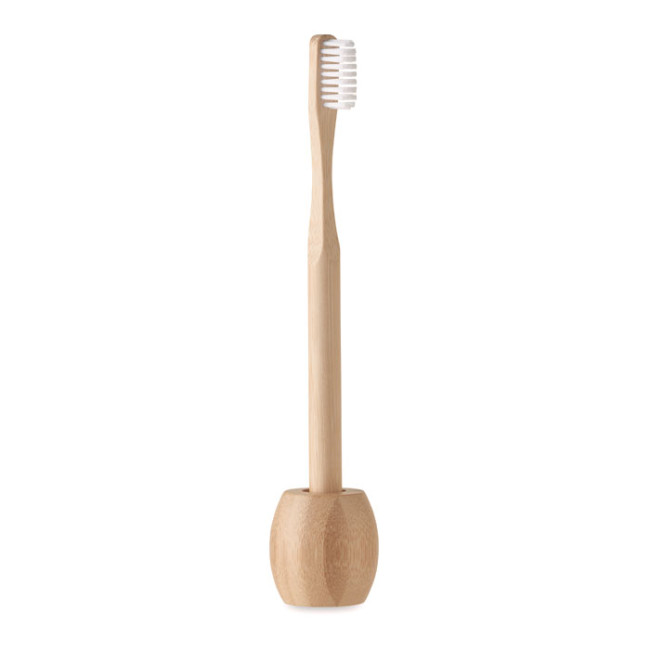 Branded Bamboo Toothbrush With Stand