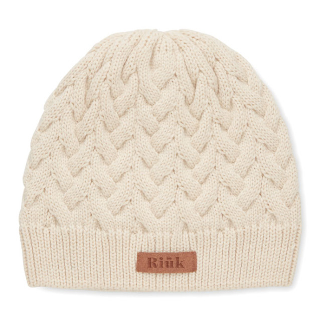 Custom Printed Cable Knit Beanie In RPET - Image 2