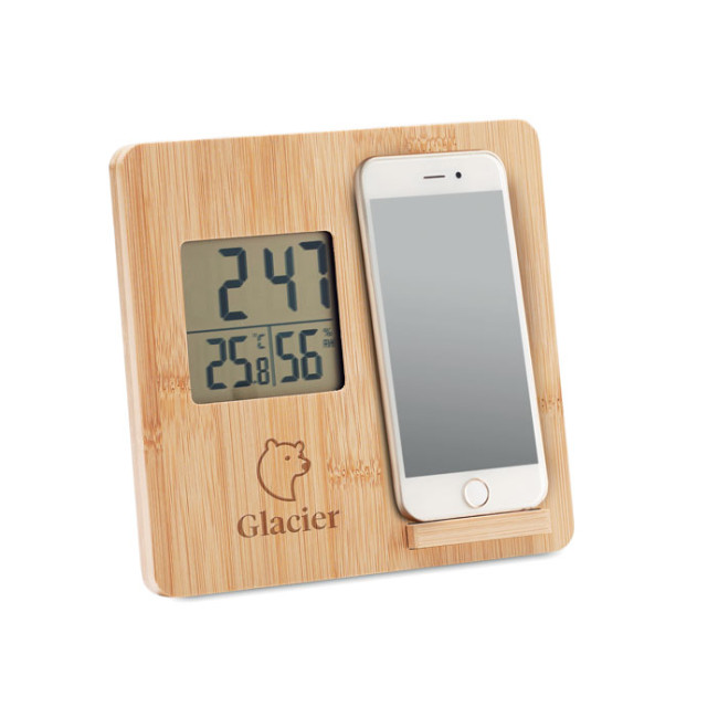 Branded Bamboo Weather Station 10W