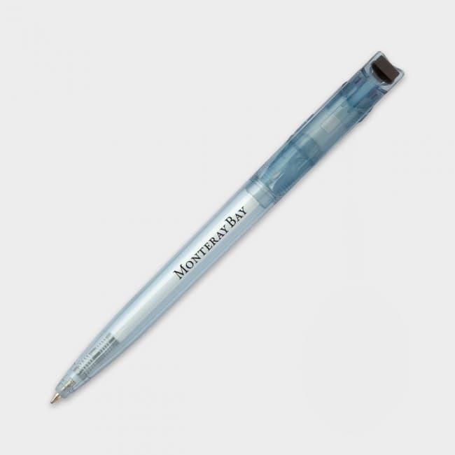 Custom Printed Green & Good Litani Pen - Clear Blue - Recycled Bottle - Image 2