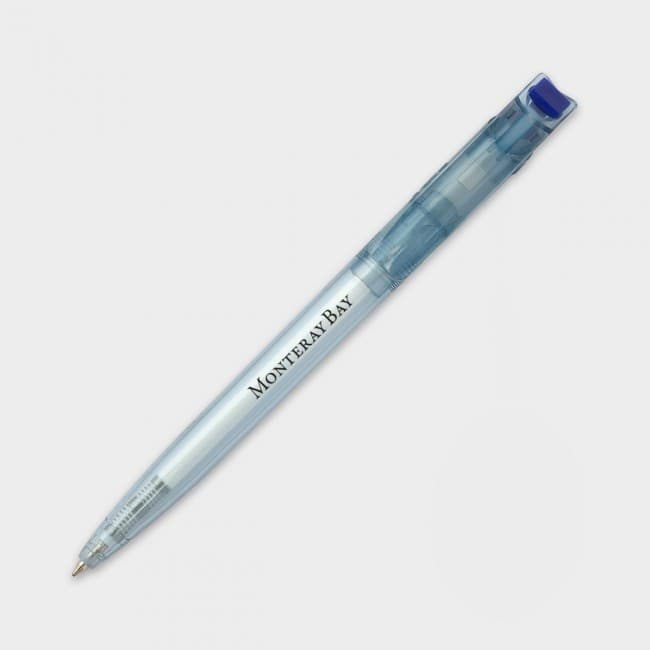 Custom Printed Green & Good Litani Pen - Clear Blue - Recycled Bottle - Image 3