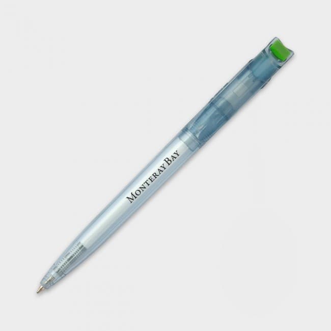 Custom Printed Green & Good Litani Pen - Clear Blue - Recycled Bottle - Image 4