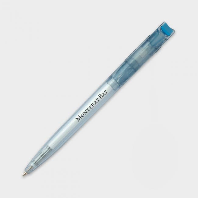 Custom Printed Green & Good Litani Pen - Clear Blue - Recycled Bottle - Image 5