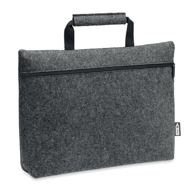 Custom Printed RPET Felt Zippered Laptop Bag - Image 3