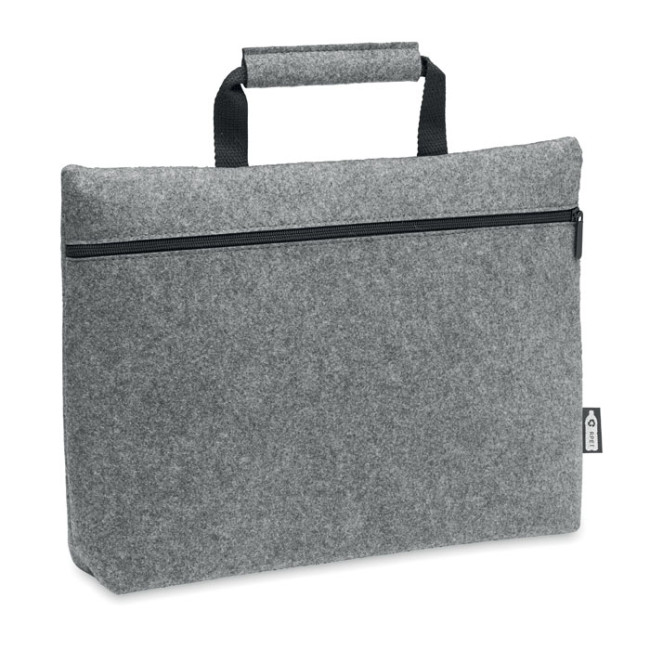 Custom Printed RPET Felt Zippered Laptop Bag - Image 2