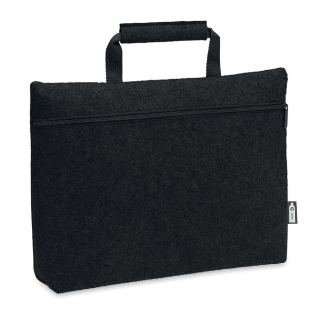 Custom Printed RPET Felt Zippered Laptop Bag - Image 1