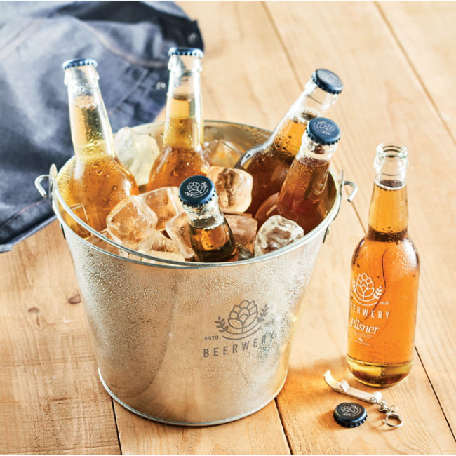 Custom Printed Metal Beer Bucket 4L - Image 1