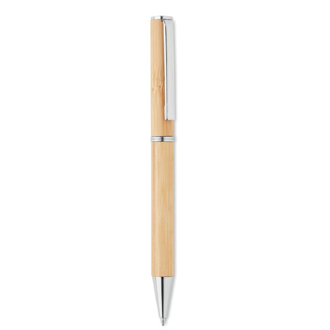 Branded Bamboo Twist Type Ball Pen