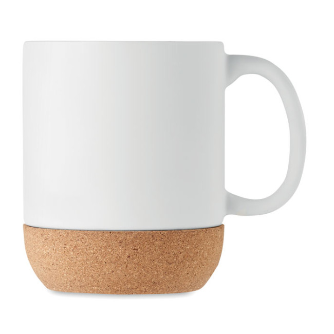 Custom Printed Matt Ceramic Cork Mug 300ml - Image 2