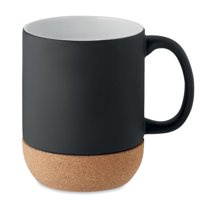 Custom Printed Matt Ceramic Cork Mug 300ml - Image 1