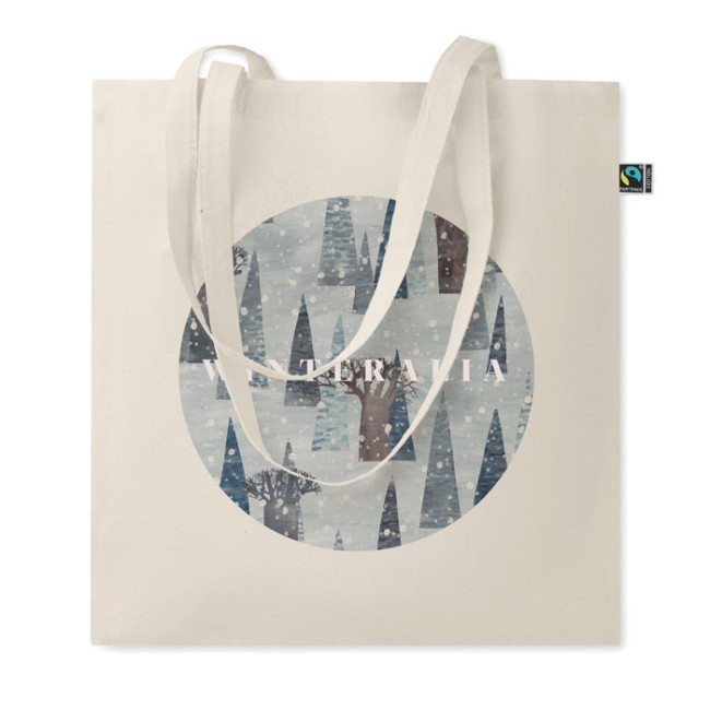 Custom Printed Fairtrade Cotton Shopping Bag 180 gr/m²