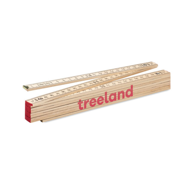 Branded Carpenter Ruler In Wood 2m