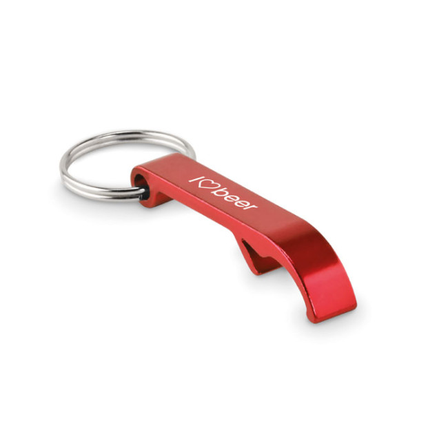 Custom Printed Recycled Aluminium Bottle Opener Key Ring - Image 1