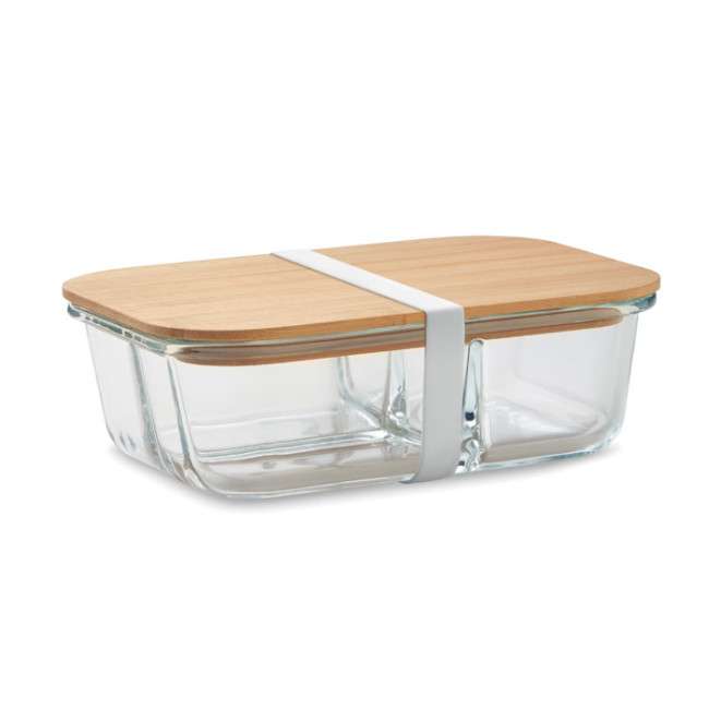 Branded Glass Lunch Box With Bamboo Lid