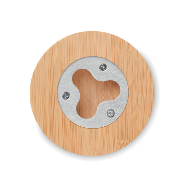 Branded Bamboo Bottle Opener/ Coaster - Image 2