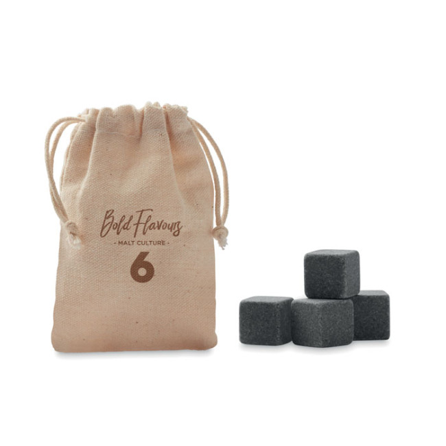 Custom Printed 4 Stone Ice Cubes In Pouch