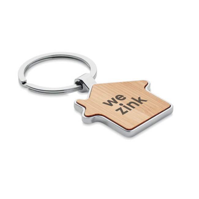 Branded House Key Ring Metal Bamboo