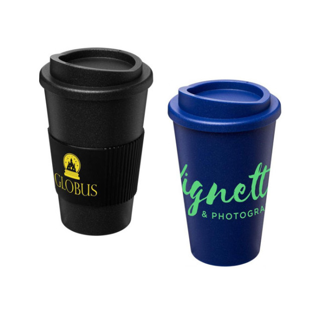 Custom Printed Americano Midnight Grip Insulated Tumbler 350ml - Image 1