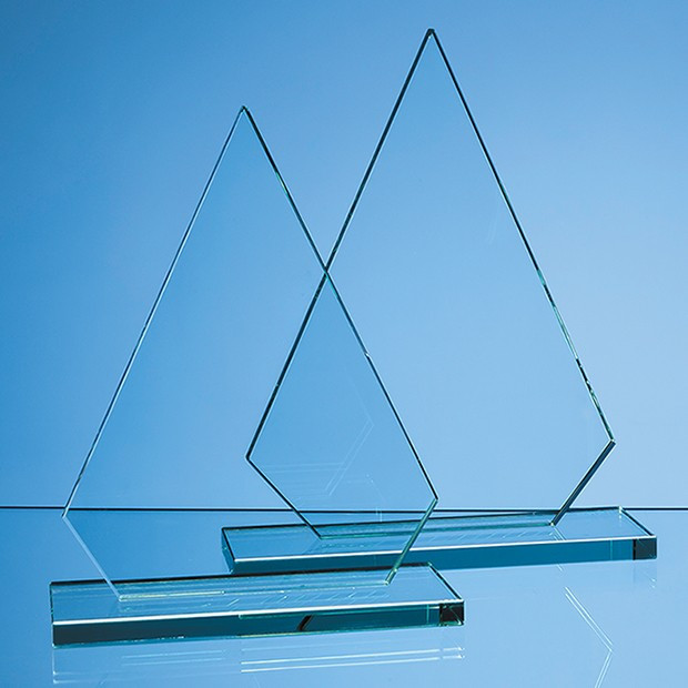 Custom Printed 26.5cm x 18.5cm x 12mm Jade Glass Peak Award