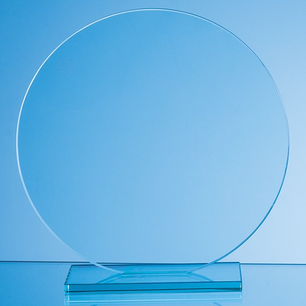 Custom Printed 20cm x 10mm Jade Glass Circle Award