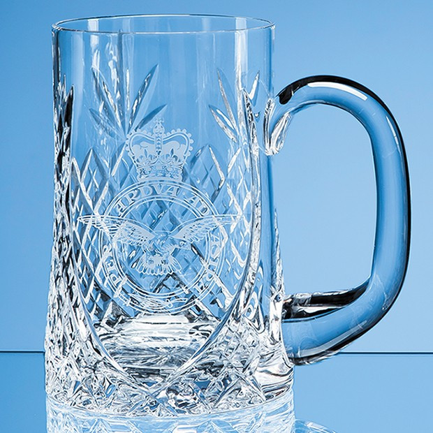 Branded 0.595ltr Lead Crystal Sloped Panel Tankard