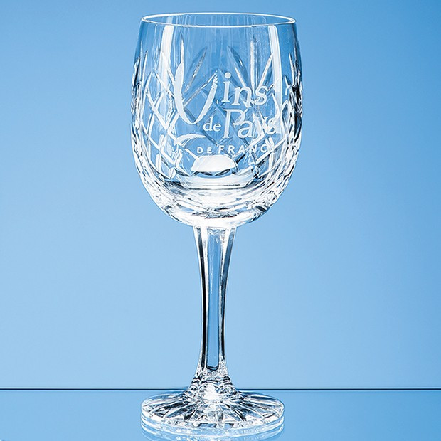 Custom Printed 285ml Glencoe Lead Crystal Panel Goblet