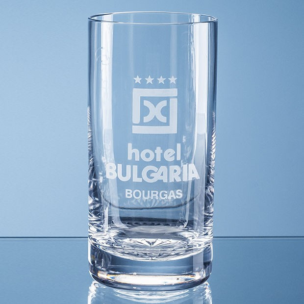 Custom Printed 400ml Grosvenor Lead Crystal High Ball with Star Cut Base