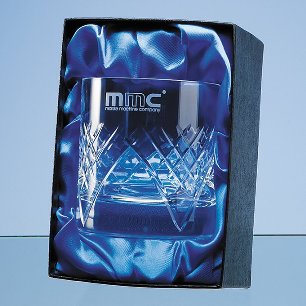 Custom Printed Single Whisky Tumbler Satin Lined Presentation Box