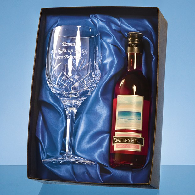 Custom Printed Single Goblet Gift Set with a 18.7cl Bottle of Rose Wine