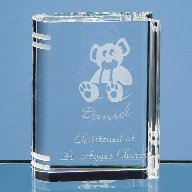 Custom Printed 6cm Optical Crystal Miniature Book