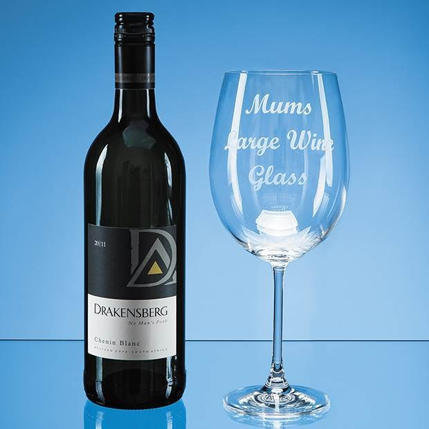 Custom Printed 850ml 'Grande Vino' Full Bottle of Wine Glass*