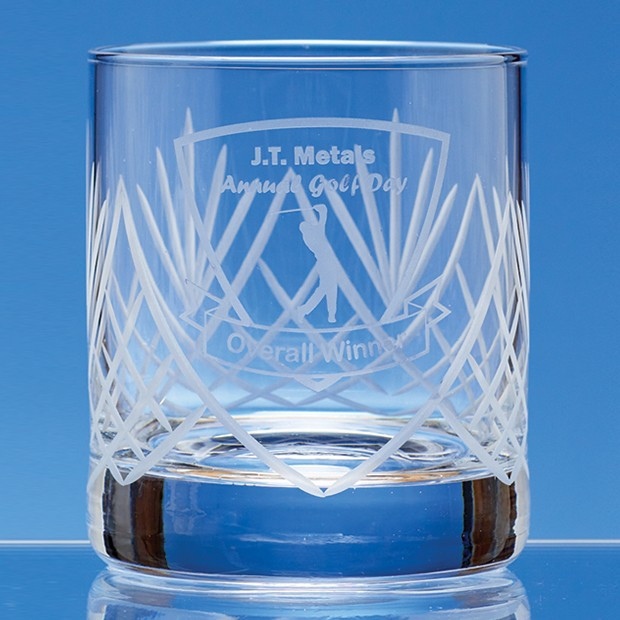 Custom Printed 320ml Panel Whisky Tumbler with Frost Cutting