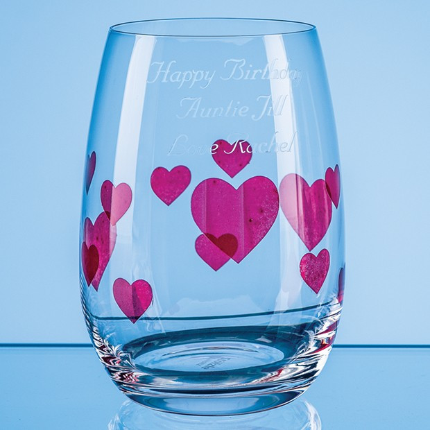 Custom Printed 335ml L'Amour Red Heart Whisky Tumbler