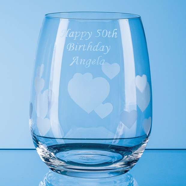 Custom Printed 335ml L'Amour Frosted Heart Whisky Tumbler