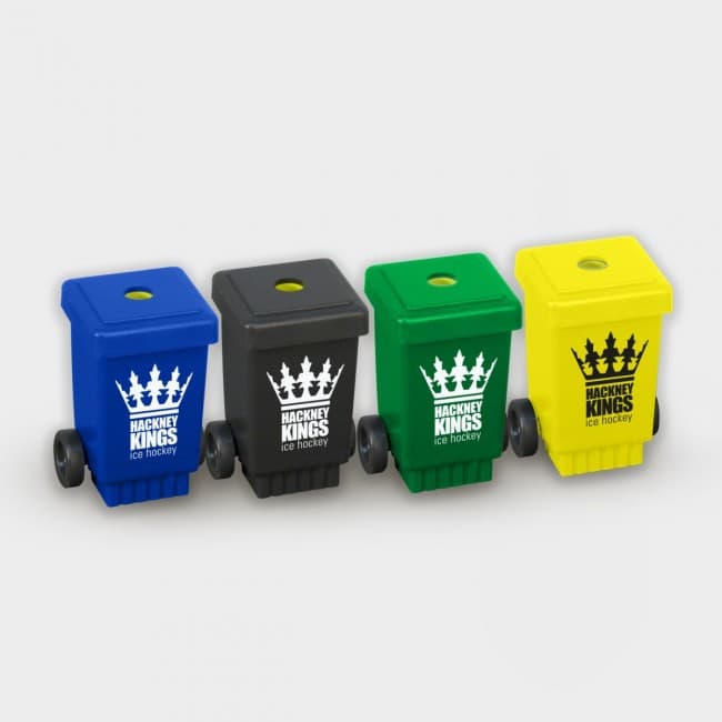 Custom Printed Green & Good Wheelie Bin Pencil Sharpener - Recycled - Image 1