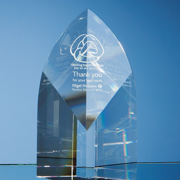 Custom Printed 20cm Optical Crystal Arch Award