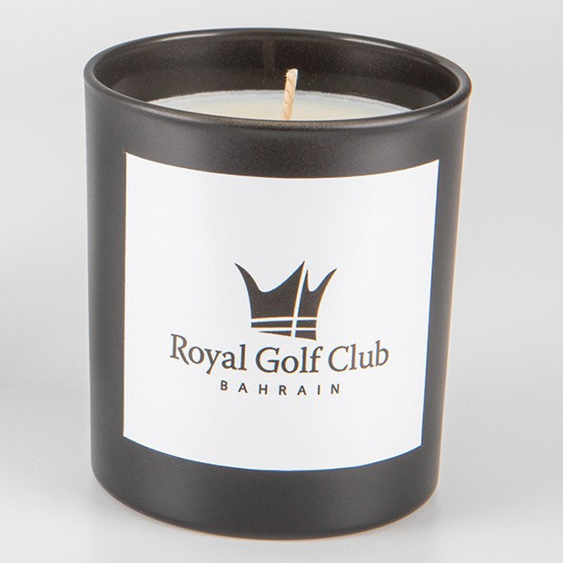 Custom Printed 240g Black Glass Scented Candle in a Printed Gift Box