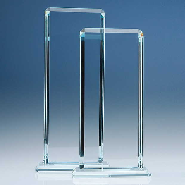 Custom Printed 33cm x 12.75cm x 12mm Clear Glass Echo Award