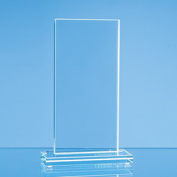 Custom Printed 24cm x 9.5cm x 12mm Jade Glass Tall Rectangle Award