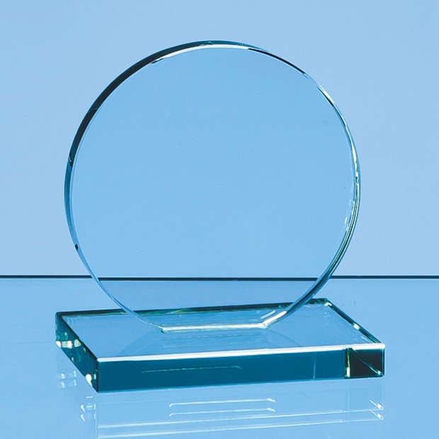 Custom Printed 10cm x 12mm Jade Glass Circle Award