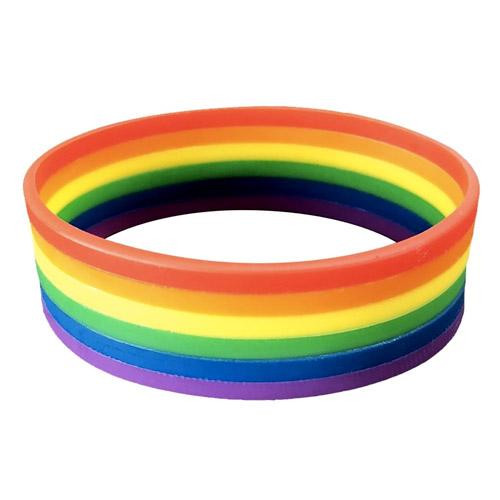 Custom Printed Rainbow Silicone Wristband