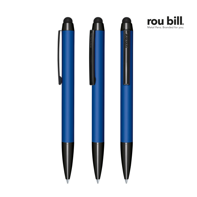 Custom Printed Rou Bill Attract Soft Touch Twist Ball Pen with Touch Pad - Image 3