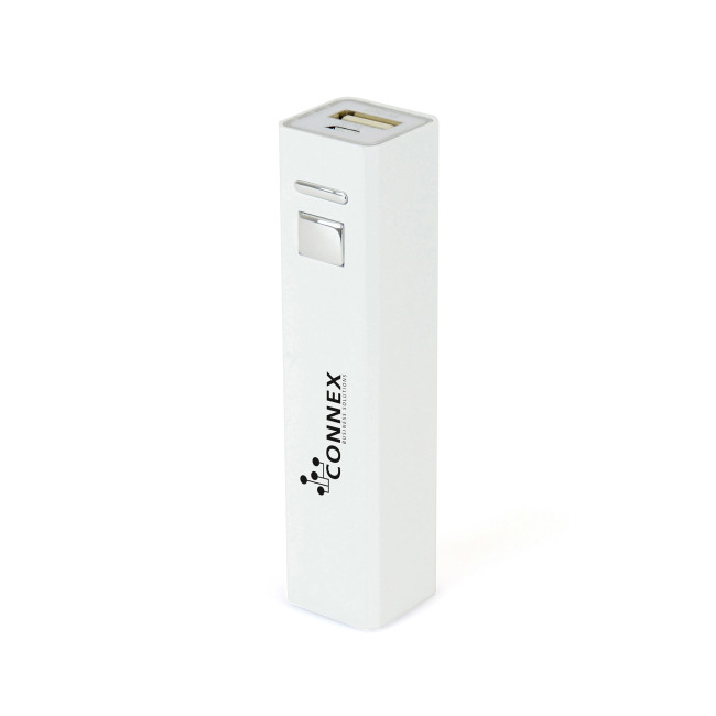 Custom Printed White Cuboid Power Bank