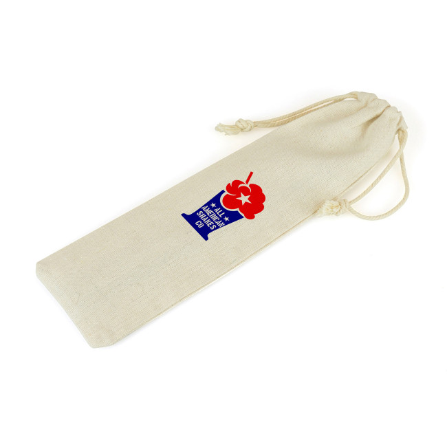 Custom Printed Cotton Straw Pouch